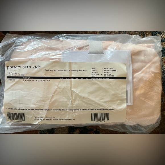 Pottery Barn Kids Sadie Ruffle Organic Cotton Crib Skirt Blush Pink Multi Tiered - Picture 5 of 5